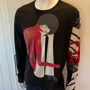 Custo Barcelona Men’s L/S Knit with stylized Mod Man design